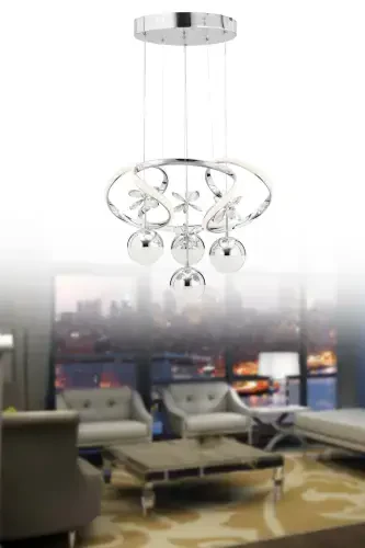 Rodin 4-way Silver White Power Led Pendant Led Chandelier-Gray - 2
