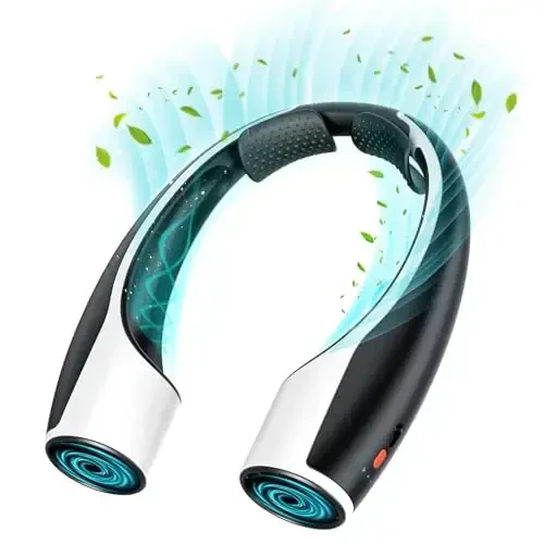 Rohent Portable Hands-Free Neck Fan - 4000mAh Battery, USB-C Rechargeable, Ultra-Quiet, 4 Adjustable Speeds – Perfect for Office, Outdoor, and Travel Use - 12