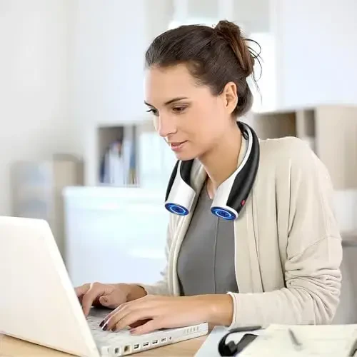 Rohent Portativ Qo'lsiz Bo'yin Vantilatori - 4000mAh Batareya, USB-C Qayta Zaryadlanuvchi, Ultra-Tinch, 4 Sozlanishi Tezlik - Ofis, Ochiq Havoda va Sayohat Uchun Ideal - 10