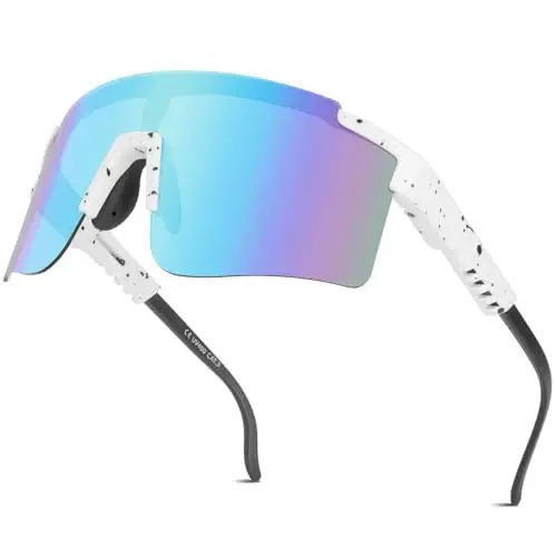 ROIBEAO Professional Cycling Glasses for Men Women, Sports Sunglasses UV Protection for Baseball Cycling Running Driving Golf - 12