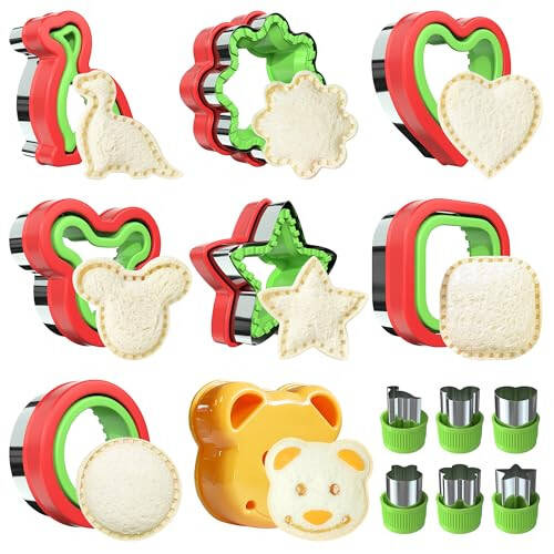 Rojdestvo Cookie Cutters 8 Pcs (O'rta), Sendvich Kesuvchi va Mahkamlovchi, Cookie Cutters, Rojdestvo shaklidagi Cookie Cutters (14 dona) - 4