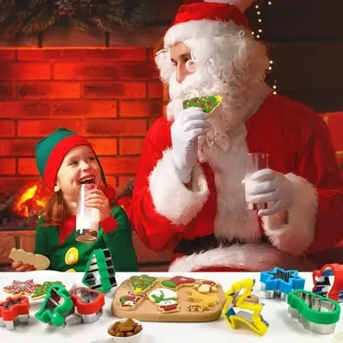 Rojdestvo uchun pechene qolipchalari 8 dona (o'rtacha), Sendvich kesuvchi va muhrlovchi, Pechene qolipchalari Rojdestvo shakllari - AKHMLEF (1)