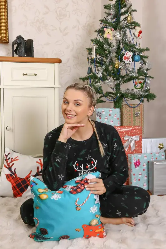 Rojdestvo Welsoft Polar ayollar pijama to'plami 8514 - 6