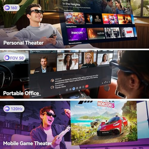 Rokid AR Joy Pack AR Ko'zoynaklari, Smart Glasses Max stantsiyali, 360° Micro-OLED Displey, Google Play, Media Streaming, HDCP Yordami va Bulut O'yinlari, Konsol, Android, iOS, Windows bilan mos keladi - 4