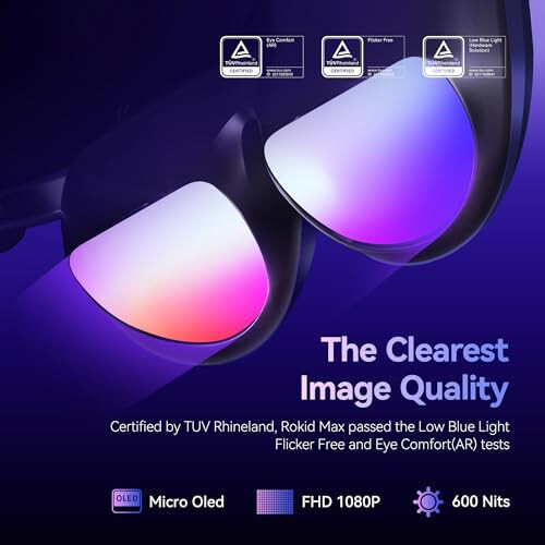 Rokid AR Joy Pack AR Ko'zoynaklari, Smart Glasses Max stantsiyali, 360° Micro-OLED Displey, Google Play, Media Streaming, HDCP Yordami va Bulut O'yinlari, Konsol, Android, iOS, Windows bilan mos keladi - 6