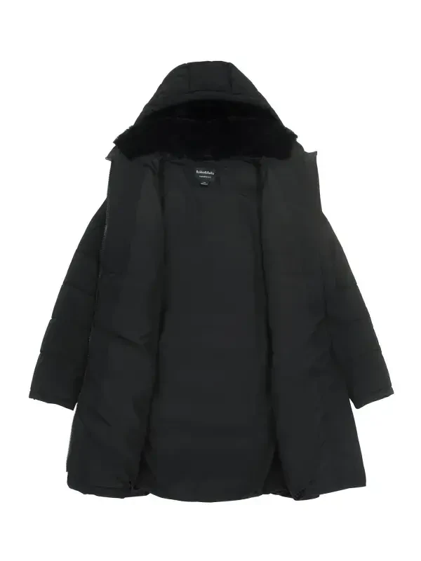 Rokka&Rolla Ayollar uchun Fleece Hood Parka Kurtka bilan Og'ir Uzun Qishki Palto - 8