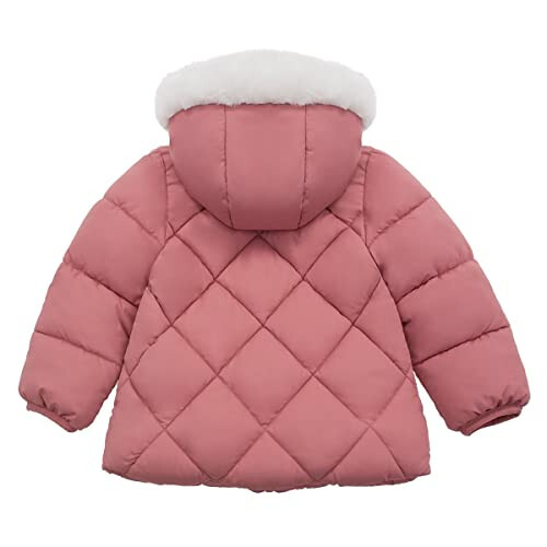 Rokka&Rolla Baby Girls' Water-Resistant Puffer Jacket Hooded Winter Coat with Soft Mini Fur Lining for Newborn Infant Toddler - 2