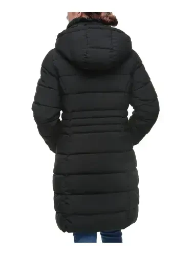 Rokka&Rolla Women's Heavy Long Winter Coat with Fleece Hood Parka Jacket- - 4