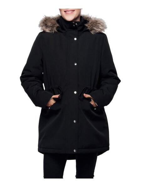 Rokka&Rolla Women's Fleece Lined Winter Coat with Faux Shearling Hood Parka Jacket- - 10