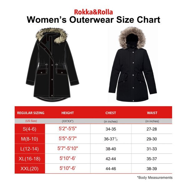 Rokka&Rolla Women's Fleece Lined Winter Coat with Faux Shearling Hood Parka Jacket- - 11