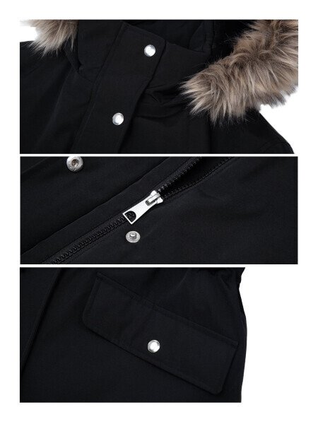 Rokka&Rolla Women's Fleece Lined Winter Coat with Faux Shearling Hood Parka Jacket- - 17
