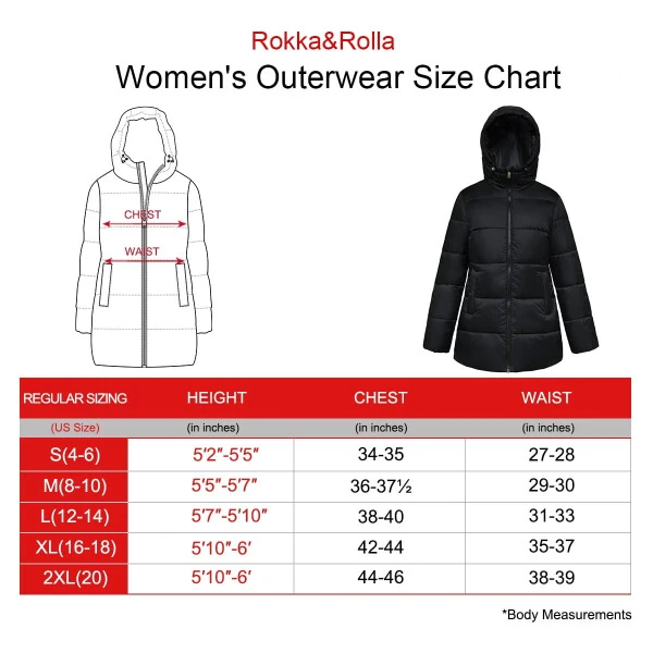 Rokka&Rolla Women's Long Coat Puffer Jacket, up to 2XL- - ROKKA & ROLLA (1)