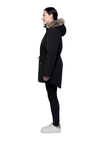 Rokka&Rolla Women's Fleece Lined Winter Coat with Faux Shearling Hood Parka Jacket - 5