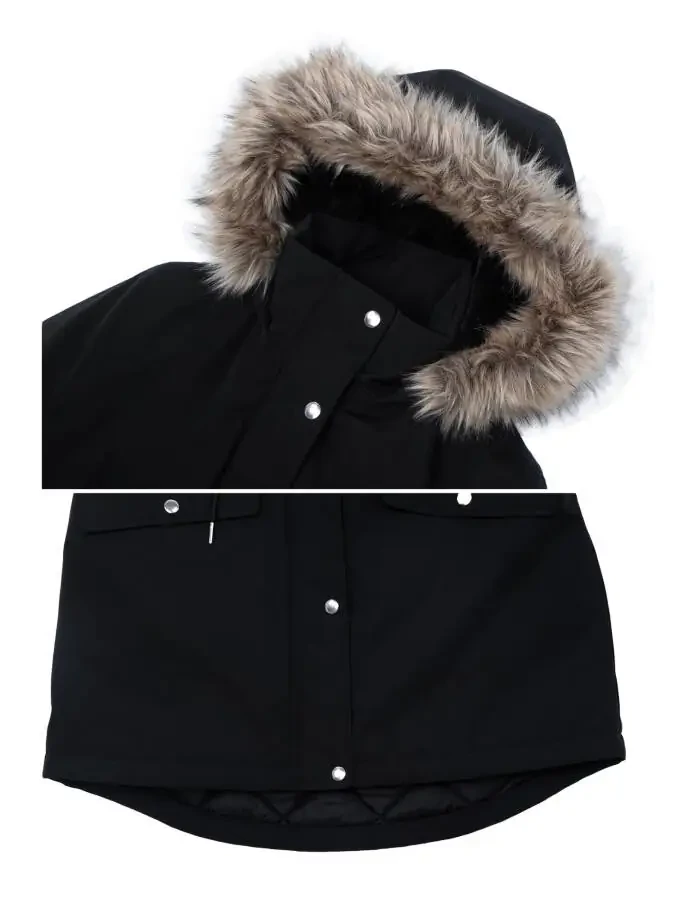 Rokka&Rolla Women's Fleece Lined Winter Coat with Faux Shearling Hood Parka Jacket - 9