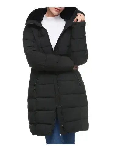 Rokka&Rolla Women's Heavy Long Winter Coat with Fleece Hood Parka Jacket - 1