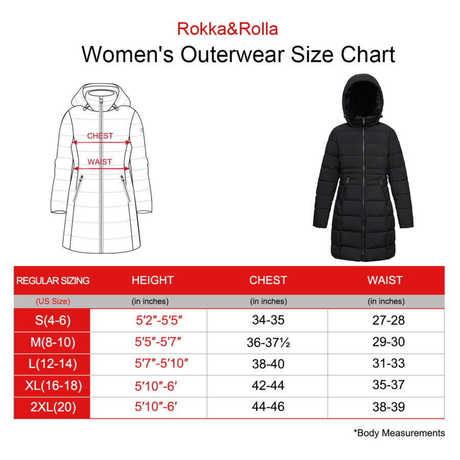 Rokka&Rolla Women's Warm Long Winter Parka Coat - 13