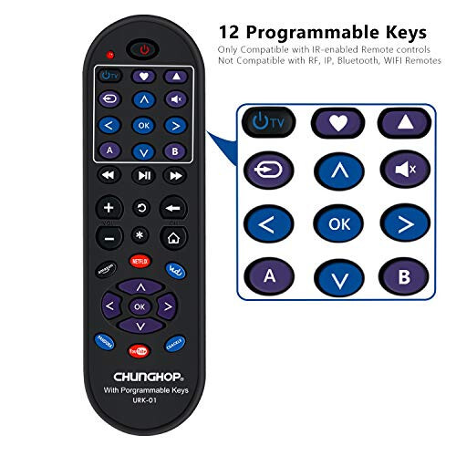 Roku Akış Oynatıcısı İçin 12 Öğrenme Tuşu ile Evrensel Uzaktan Kumanda, TV Ses Çubuğu Alıcısını Kontrol Etmek İçin Roku 1 2 4 Premier+ Express+ Ultra (Roku Stick, Roku TV, Roku Oyun İçin Değil) - 2