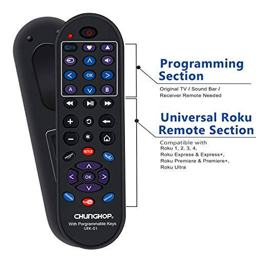 Roku Akış Oynatıcısı İçin 12 Öğrenme Tuşu ile Evrensel Uzaktan Kumanda, TV Ses Çubuğu Alıcısını Kontrol Etmek İçin Roku 1 2 4 Premier+ Express+ Ultra (Roku Stick, Roku TV, Roku Oyun İçin Değil) - 6