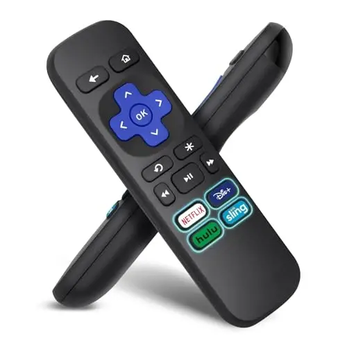 Replacement Remote for Roku Box/Express/Premiere-NOT for Stick, TV or Game | for Roku Box only (not Stick/TV). No pairing needed – insert batteries & go. Durable ABS. 1-click NFLX/Dis+/Hulu/Sling. 