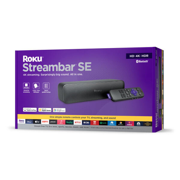 Roku Streambar SE - 2-в-1 ТВ-саундбар со встроенным стримингом, премиум-динамиками и функцией разборчивой речи - 1