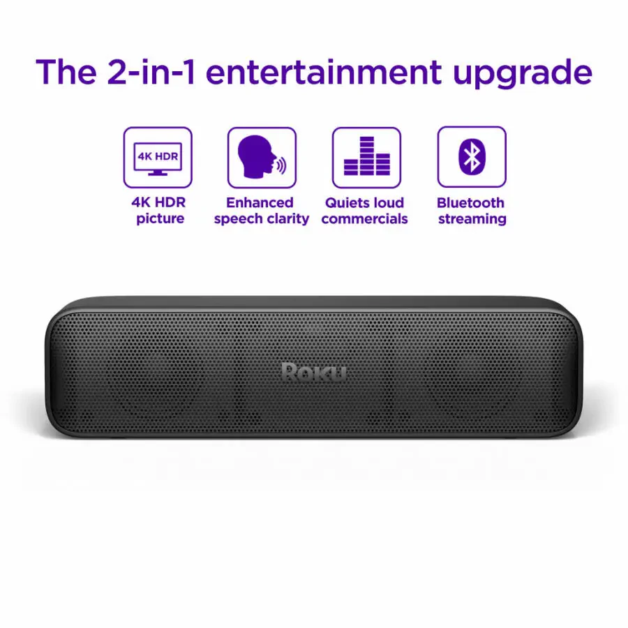 Roku Streambar SE - 2-в-1 ТВ-саундбар со встроенным стримингом, премиум-динамиками и функцией разборчивой речи - 3