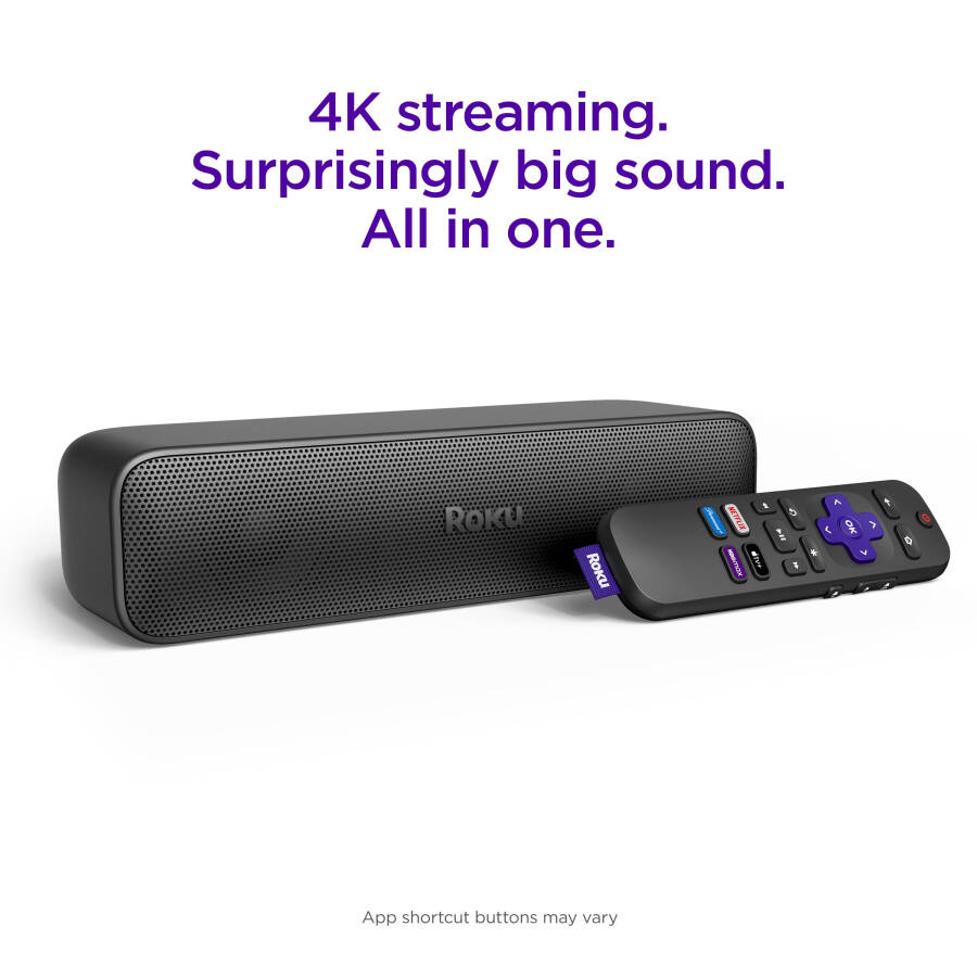 Roku Streambar SE - Dahili Akış, Birinci Sınıf Hoparlörler ve Konuşma Netliği ile 2'si 1 Arada TV Soundbar - 2