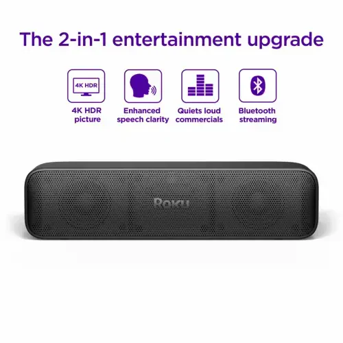 Roku Streambar SE - ichki oqim, birinchi darajali karnay va nutqni aniqlash xususiyatiga ega 2-in-1 televizor saundbar - 8
