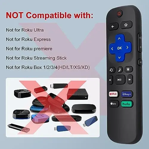 Replacement for Roku-TV-Remote, Compatible for Hisense/Onn/Sharp Roku Series Smart TVs【Pack of 2】 - 3