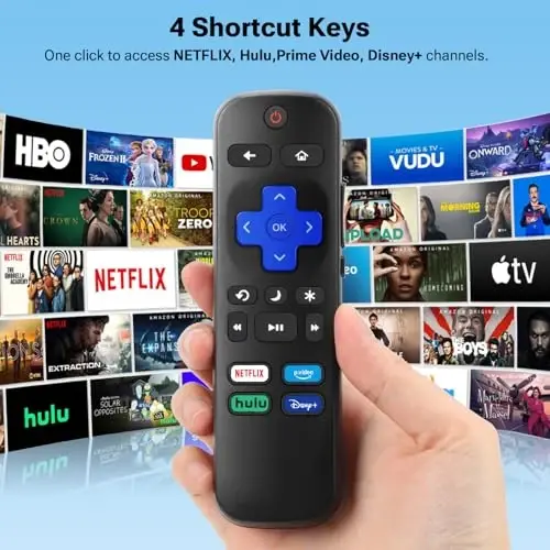 Roku TV pultini almashtirish uchun, TCL/Hisense/Onn/Insignia/Sharp/Roku televizorlari bilan mos keladi - 3