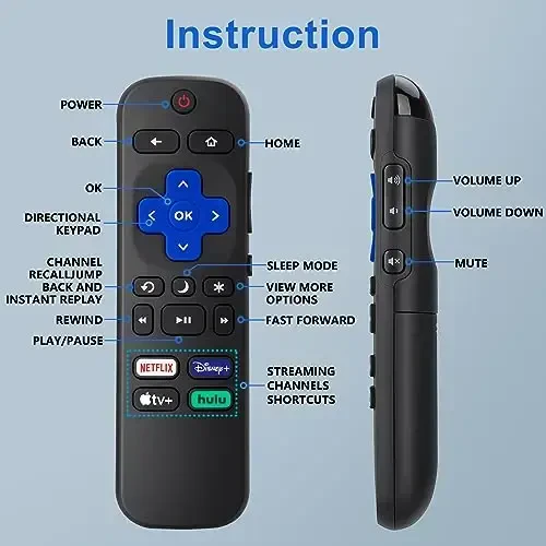 Roku-TV-Remote o'rnini bosuvchi, Hisense/Onn/Sharp Roku Series Smart TV'lar uchun mos keladi 【2 dona】 - 6