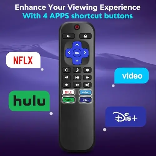 Roku-TV-Remote-Replacement uchun, TCL, ONN, Hisense Roku televizorlari uchun universal boshqaruv (Bu Roku Box, Stick, Express yoki Player bilan ishlamaydi) - 3
