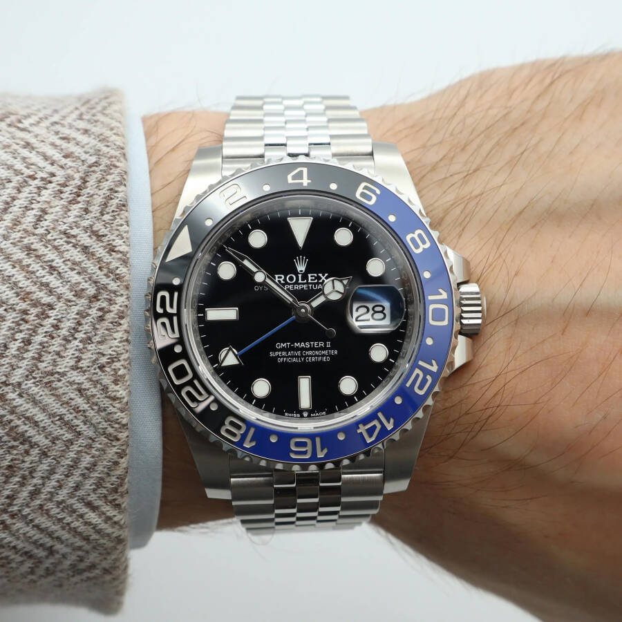 Rolex GMT-Master II Batgirl Keramik Po'lat Jubilee Bilaguchigi Erkaklar Soati 126710BLNR - 3