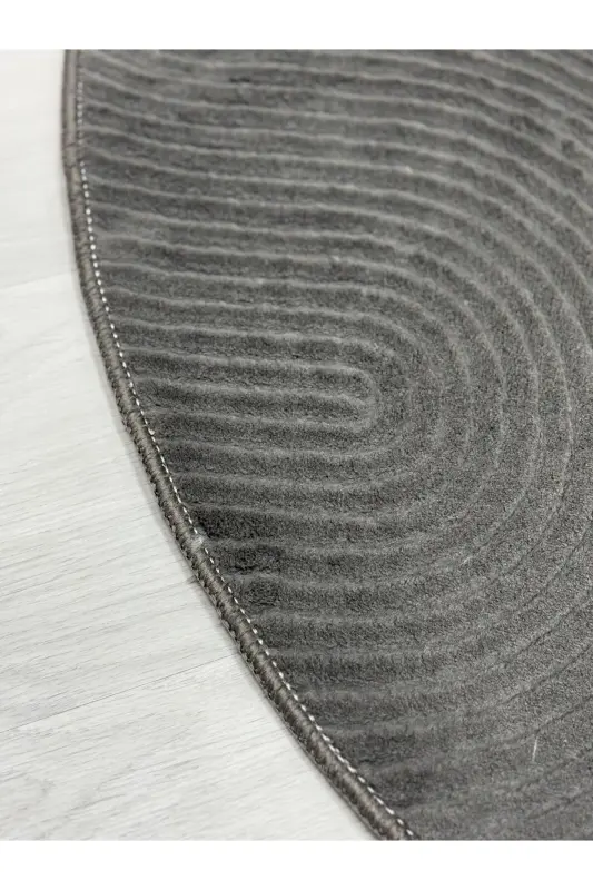 Rölyef Joy Antrasit Kaymaz Salon Koridor Mutfak Halısı Makinede Yıkanır-Siyah - 2