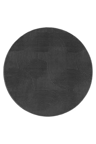 Rölyef Joy Antrasit Kaymaz Salon Koridor Mutfak Halısı Makinede Yıkanır-Siyah - 1