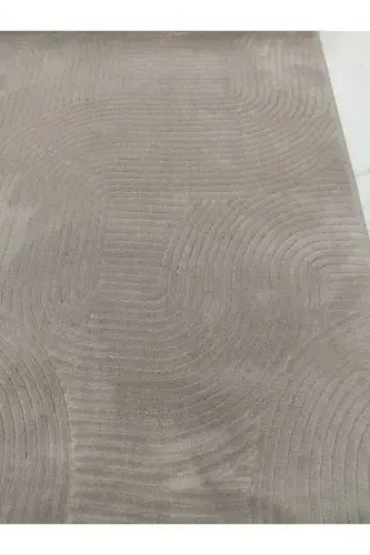 Rölyef Joy Bej Kaymaz Taban Kesme Halı Yolluk-Vizon - 3