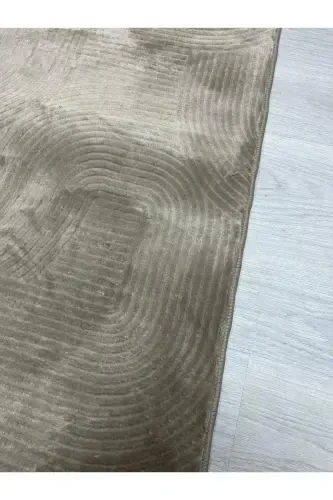 Rölyef Joy Bej Kaymaz Taban Kesme Halı Yolluk-Vizon - 5