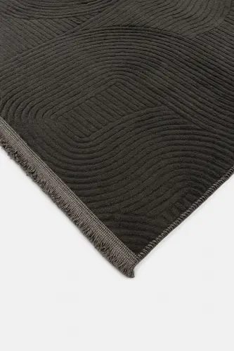 Rölyef Joy Düz Saçakl Kaymaz Taban Kesme Antre Halı Yolluk Antrasit-Koyu Gri - MERINOS (1)