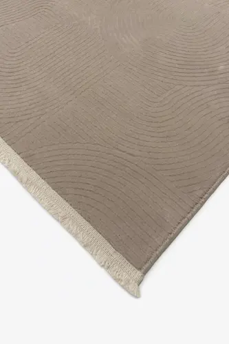 Rölyef Joy Düz Saçakl Kaymaz Taban Kesme Antre Halı Yollukvv-Açık Kahve - MERINOS (1)