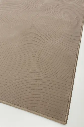 Rölyef Joy Düz Saçakl Kaymaz Taban Kesme Antre Halı Yollukvv-Açık Kahve - 3