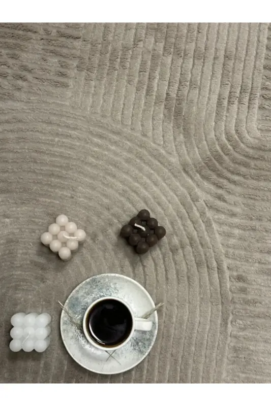 Rölyef Joy Düz Saçakl Kaymaz Taban Kesme Antre Halı Yollukvv-Açık Kahve - 4