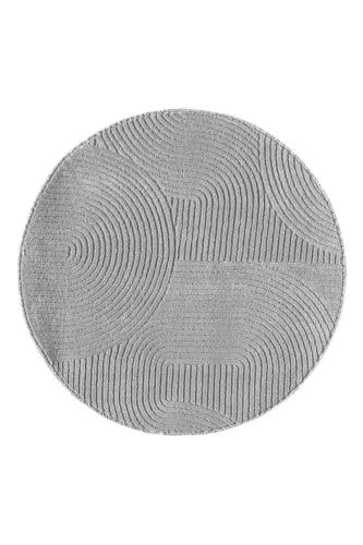 Rölyef Joy Gri Kaymaz Salon Koridor Mutfak Halısı Makinede Yıkanır-Gri 