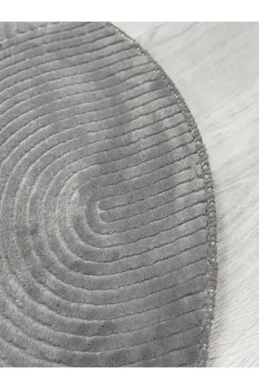 Rölyef Joy Gri Kaymaz Salon Koridor Mutfak Halısı Makinede Yıkanır-Gri - 3