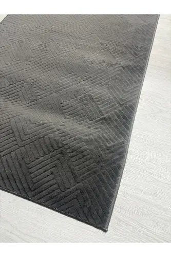 Rölyef Kaymaz Taban Oda Salon Koridor Mutfak Halı Yolluk Antrasit - Antrasit - 2