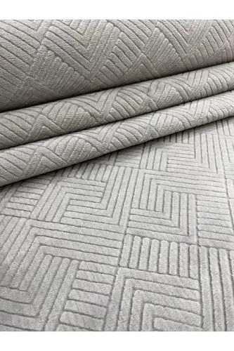 Rölyef Kaymaz Taban Oda Salon Koridor Mutfak Halı Yolluk Gri-Gri - 1