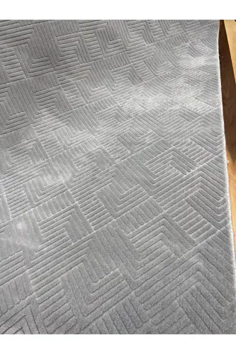 Rölyef Kaymaz Taban Oda Salon Koridor Mutfak Halı Yolluk Gri-Gri - 3