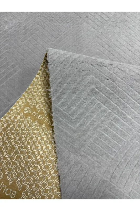 Rölyef Klasik Saçaklı Aden Kaymaz Taban Salon Mutfak Koridor Halı Yolluk Kilim GRİ - Gri-adn - 3