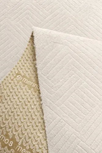 Rölyef Klasik Saçaklı Aden Yıkanabilir Kaymaz Taban Salon Mutfak Koridor Halı Yolluk Kilim KREM - Krem-krm - 3