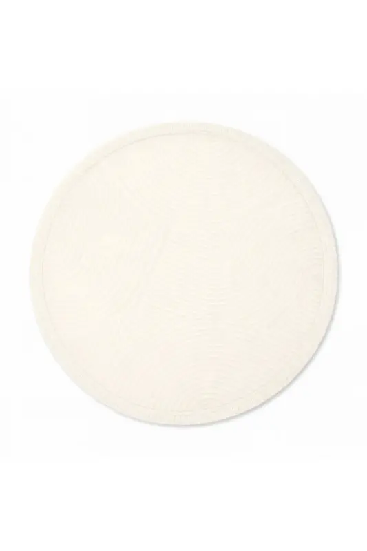 Rölyef Yuvarlak Düz Saçaklı Joy Krem Kaymaz Taban Halı Yolluk-Eekru1 - 2