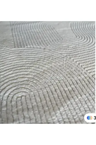 Rölyef Yuvarlak Örgü Saçaklı Joy Krem Kaymaz Taban Halı Yolluk-Ekru - 3