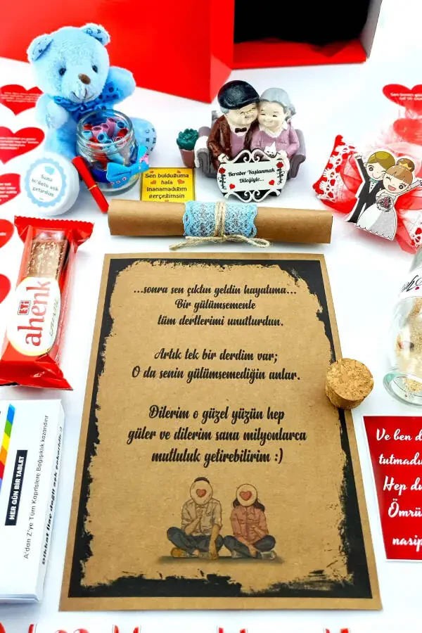 Romantic Birthday Anniversary Gift Set for Lover in Red Box - 6